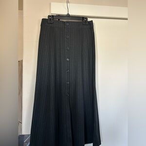 Max Studio Charcoal Button-Front A-Line Skirt